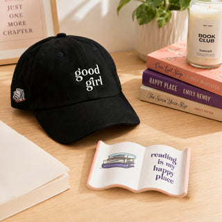 Good Girl Black Suede Adjustable Hat