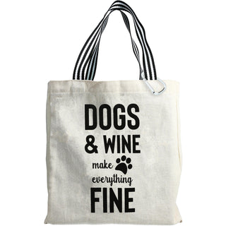 Dogs & Wine 100% Cotton Twill Gift Bag