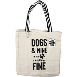 Dogs & Wine 100% Cotton Twill Gift Bag