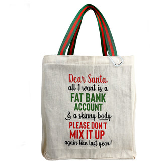 Dear Santa 100% Cotton Twill Gift Bag