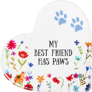 Paws 3.5" Acrylic Heart Plaque