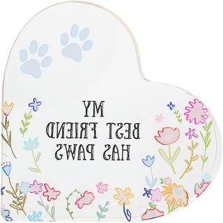 Paws 3.5" Acrylic Heart Plaque