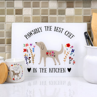 Pawsibly 13.75" x 9.75" Glass Cutting Board