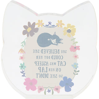 Cat Asleep 3.5" Acrylic Cat Plaque