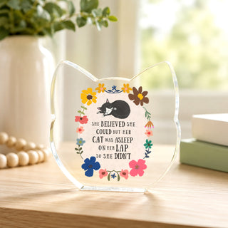 Cat Asleep 3.5" Acrylic Cat Plaque