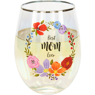 Mom 18 oz Stemless Wine Glass