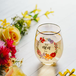 Mom 18 oz Stemless Wine Glass