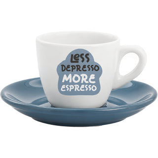 Less Depresso 2.5 oz Espresso Cup and Saucer