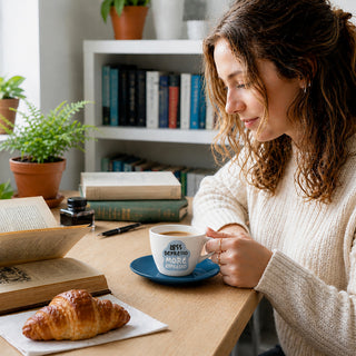 Less Depresso 2.5 oz Espresso Cup and Saucer