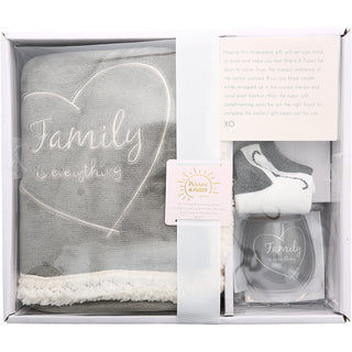 Family 42" x 50" Sherpa Lined, Royal Plush Blanket Gift Set