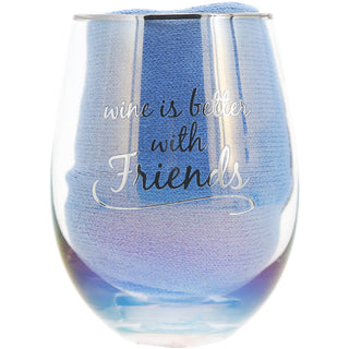 Friends 18 oz Stemless Glass & Sock Set