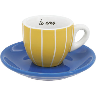 Te Amo 2.5 oz Espresso Cup and Saucer