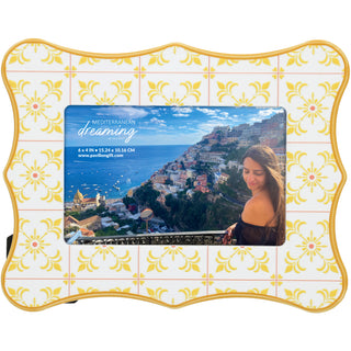 Yellow Pattern 8.25" x 6.5" Picture Frame (Holds 6" x 4" Photo)