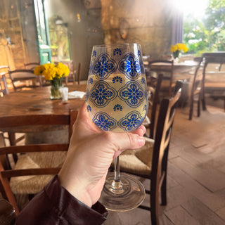 Blue 16 oz Wine Glass