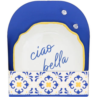 Ciao Bella 2.75" Trinket Dish & 5mm Cubic Zirconia Stud Earring