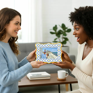 Blue & Yellow 8.25" x 6.5" Picture Frame (Holds 6" x 4" Photo)