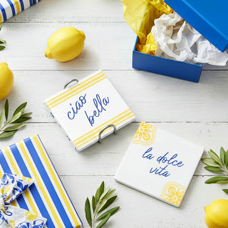Ciao Bella 4" Ceramic Coasters (Set of 4)