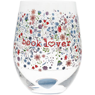 Book Lover Gift Boxed 18 oz Stemless Wine Glass