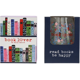 Book Lover Gift Boxed 18 oz Stemless Wine Glass