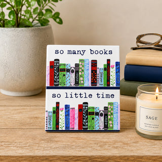So Many Books 5.5" Ceramic Plaque