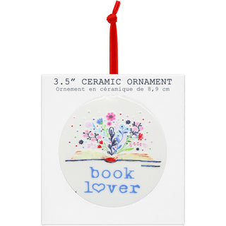 Book Lover 3.5" Ceramic Ornament