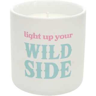 Wild Side 8 oz 100% Soy Wax Candle and Match Holder Set