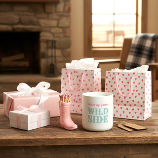 Wild Side 8 oz 100% Soy Wax Candle and Match Holder Set