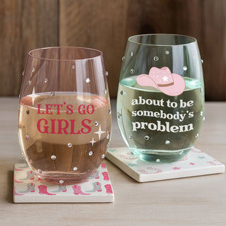 Raise Your Glass 4" Ceramic Coasters (Set of 4)