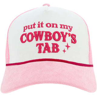Cowboy's Tab Pink Suede Adjustable Trucker Hat