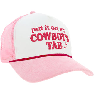 Cowboy's Tab Pink Suede Adjustable Trucker Hat