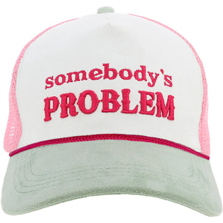Problem Teal Suede Adjustable Trucker Hat