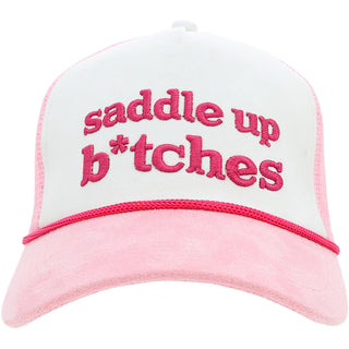 Saddle Up Pink Suede Adjustable Trucker Hat
