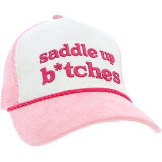Saddle Up Pink Suede Adjustable Trucker Hat