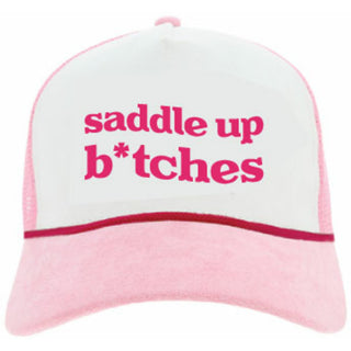 Saddle Up Pink Suede Adjustable Trucker Hat