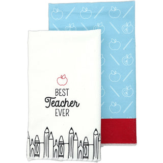 Best Teacher Ever Tea Towel Gift Set (2 - 19.75" x 27.5")