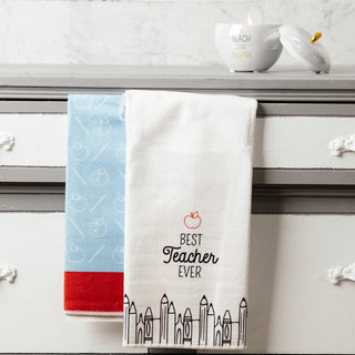 Best Teacher Ever Tea Towel Gift Set (2 - 19.75" x 27.5")