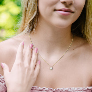 Best Teacher White Opal 16"-17.5" Gold Plated Necklace
