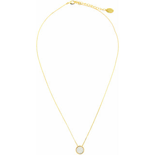 Pre-K White Opal 16"-17.5" Gold Plated Necklace