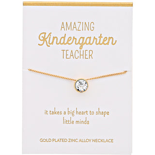 Kindergarten Crystal 16"-17.5" Gold Plated Necklace