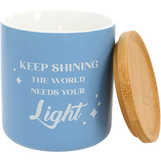 Light 8 oz 100% Soy Wax Candle with Bamboo Lid, Scent: Lavender