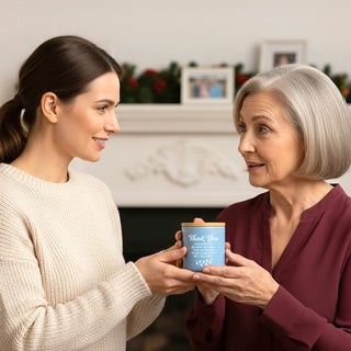 Thank You 8 oz 100% Soy Wax Candle with Bamboo Lid, Scent: Lavender