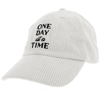 One Day White Adjustable Corduroy Hat