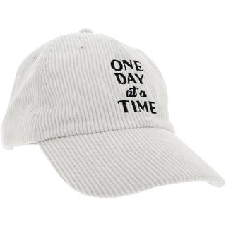 One Day White Adjustable Corduroy Hat