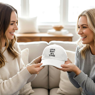 One Day White Adjustable Corduroy Hat