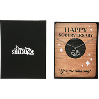 Soberversary Adjustable Rhodium Plated Necklace