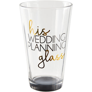 His Glass 16 oz Pint Glass Tumbler