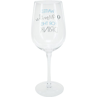 9 Months Blue 16 oz Crystal Wine Glass