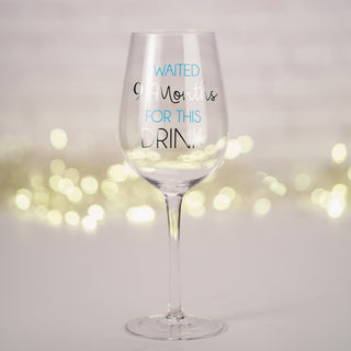 9 Months Blue 16 oz Crystal Wine Glass