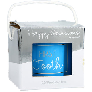 First Tooth Blue 2.5" Glass Memory Box