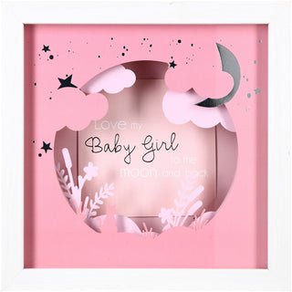 Baby Girl 7.75" Shadow Box Frame (Holds 4" x 4" Photo)